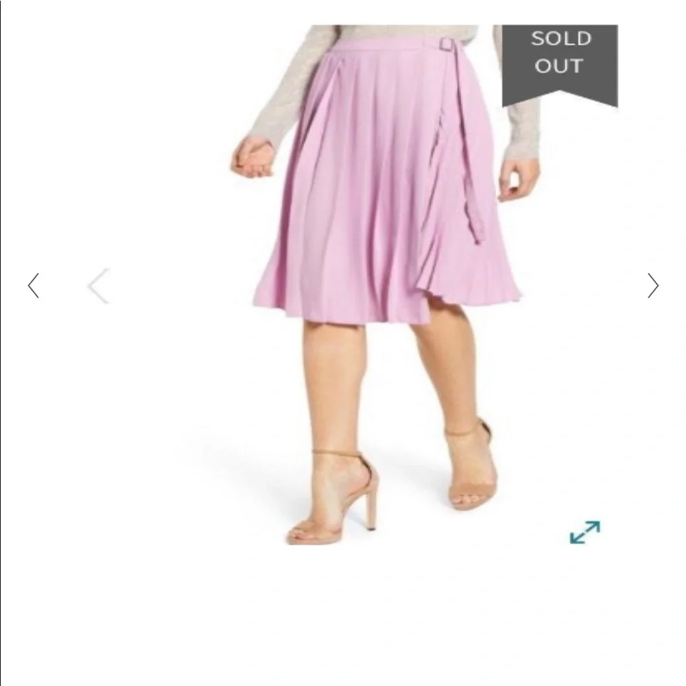 Anthropologie Leith Accordion Pleated Asymmetrical Midi Full Skirt M - Picture 3 of 9